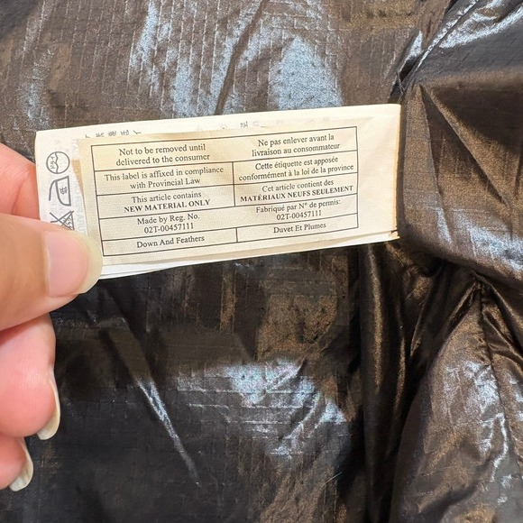 J.Crew Black Shiny Puffer Jacket Quilted Collar Snap Button Closure XL - Picture 13 of 16